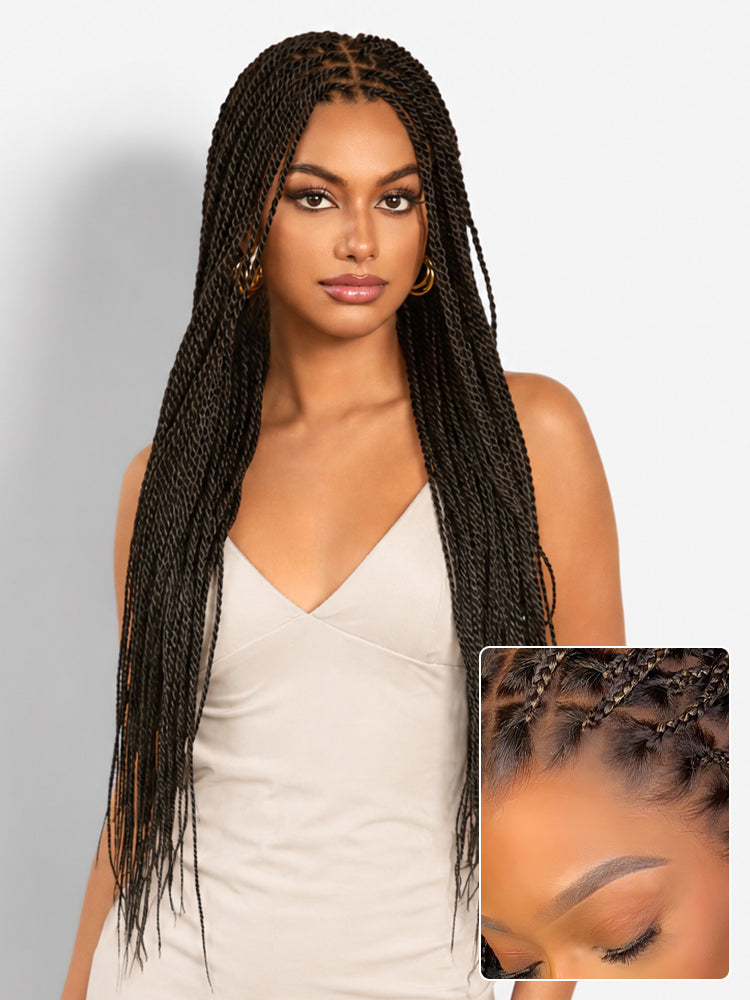 OwnScalp™ Lightweight Salon-Like Braids with a Real Scalp Look Full HD Lace Knotless Box Braided Wig - US Only