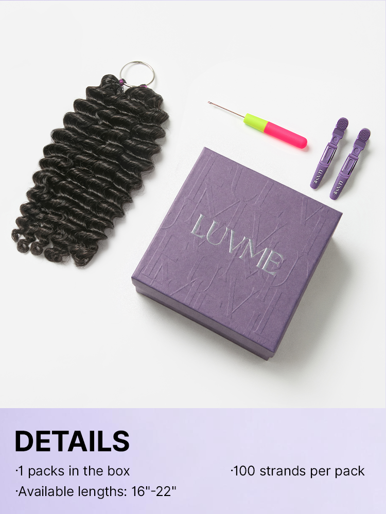 Readitress™ Pre-Separated Feather Crochet Human Hair for Miracle Knots Boho Braids | Deep Wave. Burmese Curly Protective Style (Free Gifts Included)  - US Only