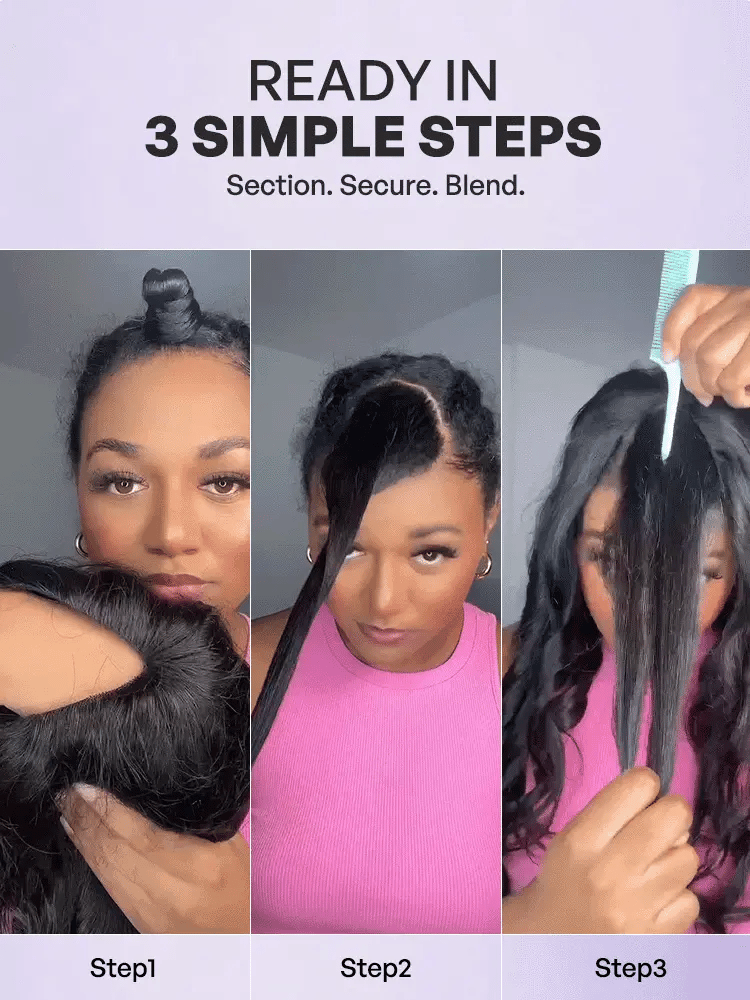 250% Density Kinky Straight Glueless V Part Wig 100% Human Hair with Flexi‑Fit Drawstring