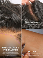 Natural Black / Brown Highlight Water Wave Pixie Cut Glueless Minimalist HD Lace Short Curly Wig