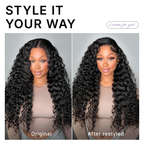 PreMax 180% / 250% Density Water Wave Glueless Flexi-Fit Drawstring 13x4 Frontal Lace Fluffy Curly Wig Pre-Cut Lace