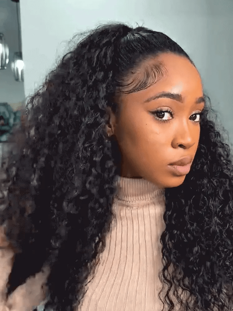 Fluffy & Full 250% Density Water Wave Glueless Half Wig Flexi-Fit Drawstring