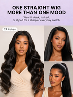 Lagos Hairline Over-Plucked M-Shaped Hairline Natural Looking Silky Straight Human Hair 13×4 Lace Frontal Wig Pre-Cut Lace