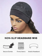 Deep Wave Glueless Curly Bob Wig Headband Wig 100% Human Hair (Get Free Trendy Headbands)