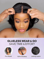 1 SEC INSTALL WIG | Elegant Boss Vibe Short Pixie Cut Natural Black / Ombre Brown Glueless Minimalist HD Lace Wig Pre Cut Lace