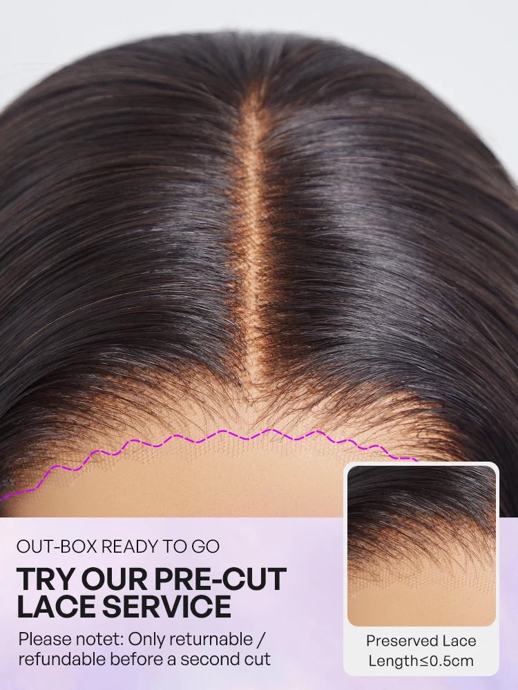 1 SEC INSTALL WIG | Elegant Boss Vibe Short Pixie Cut Natural Black / Ombre Brown Glueless Minimalist HD Lace Wig Pre Cut Lace