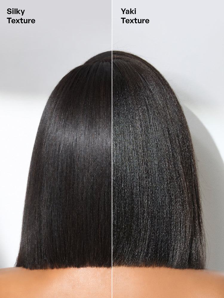 PreMax Wigs - Nature Max Yaki / Silky Bob Ear-to-Ear Glueless 13x6 Frontal HD Lace Short Bob Wig