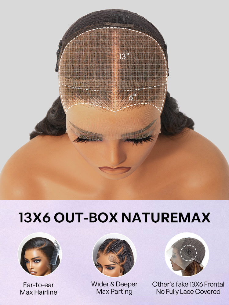 PreMax Wigs - Nature Max Yaki / Silky Bob Ear-to-Ear Glueless 13x6 Frontal HD Lace Short Bob Wig