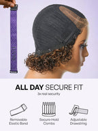 Brown Highlight Water Wave Pixie Cut Glueless Minimalist HD Lace Short Curly Wig