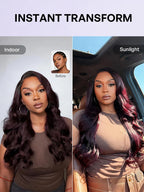 Luvme All-Day Comfort Wig 180% Density Rich Dark Plum Loose Body Wave PartingMax Glueless 7x6 Closure HD Lace Wig Pre-Cut Lace