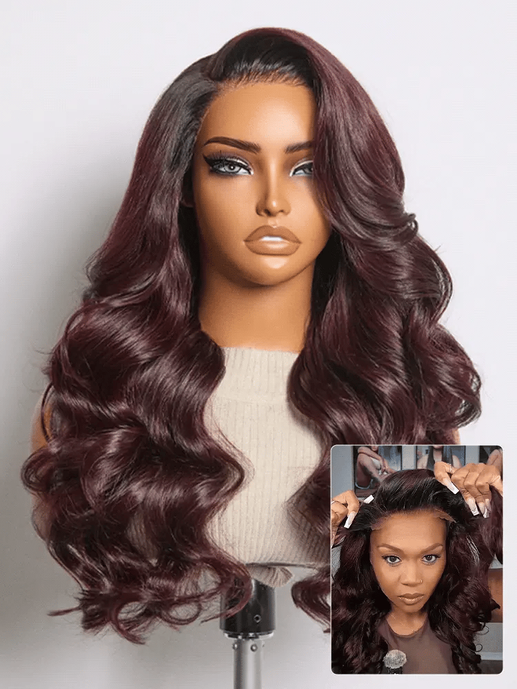 Luvme All-Day Comfort Wig 180% Density Rich Dark Plum Loose Body Wave PartingMax Glueless 7x6 Closure HD Lace Wig Pre-Cut Lace