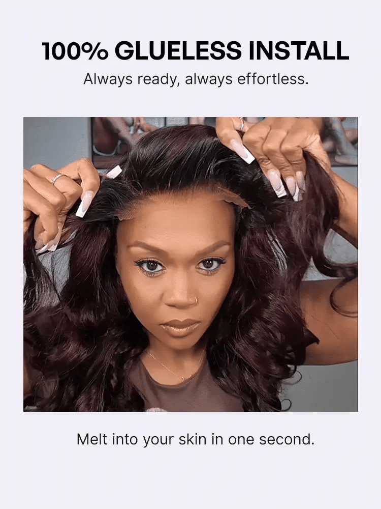 Luvme All-Day Comfort Wig 180% Density Rich Dark Plum Loose Body Wave PartingMax Glueless 7x6 Closure HD Lace Wig Pre-Cut Lace