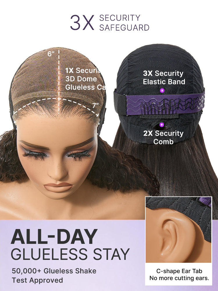 Luvme All-Day Comfort 250% Density Glueless 7x6 Closure HD Lace Loose Body Wave Short Wig Pre-Cut Lace