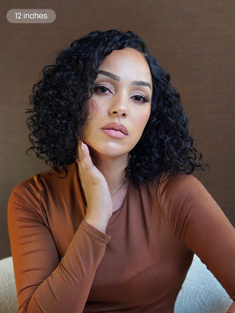 Ready to Go Water Wave Short Curly Bob Wig Glueless Minimalist HD Lace Wig Pre-Cut Lace