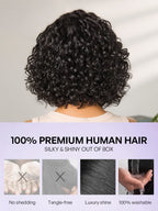 Ready to Go Water Wave Short Curly Bob Wig Glueless Minimalist HD Lace Wig Pre-Cut Lace