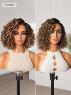 Ready to Go Water Wave Short Curly Bob Wig Glueless Minimalist HD Lace Wig Pre-Cut Lace