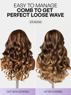 Luvme All-Day Comfort™ Wig 180% Density Sun-Kissed Blonde Ombre Highlight Loose Body Wave Glueless 7x6 Closure HD Lace Wig Pre-Cut Lace