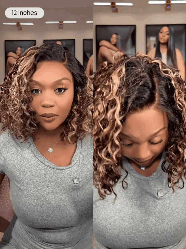 Ready to Go Water Wave Short Curly Bob Wig Glueless Minimalist HD Lace Wig Pre-Cut Lace