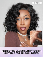 Effortless Elegance Copper Highlight / Natural Black Bouncy Curl Wig Minimalist HD Lace Glueless Wig Pre-Cut Lace