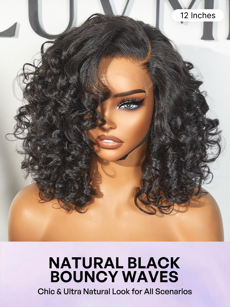 Effortless Elegance Copper Highlight / Natural Black Bouncy Curl Wig Minimalist HD Lace Glueless Wig Pre-Cut Lace