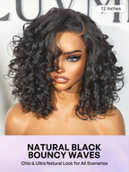 Effortless Elegance Copper Highlight / Natural Black Bouncy Curl Wig Minimalist HD Lace Glueless Wig Pre-Cut Lace