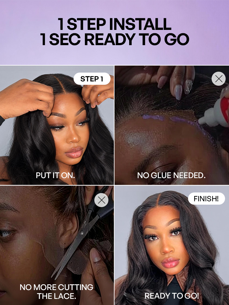 Effortless Elegance Copper Highlight / Natural Black Bouncy Curl Wig Minimalist HD Lace Glueless Wig Pre-Cut Lace