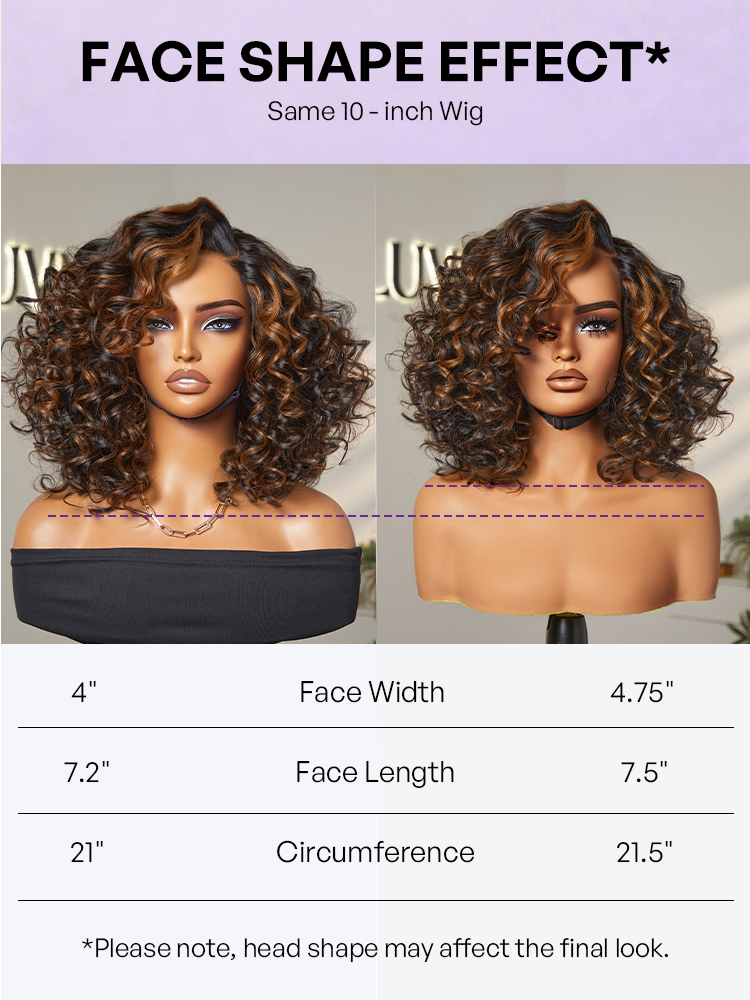 Effortless Elegance Copper Highlight / Natural Black Bouncy Curl Wig Minimalist HD Lace Glueless Wig Pre-Cut Lace