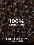 Effortless Elegance Copper Highlight / Natural Black Bouncy Curl Wig Minimalist HD Lace Glueless Wig Pre-Cut Lace